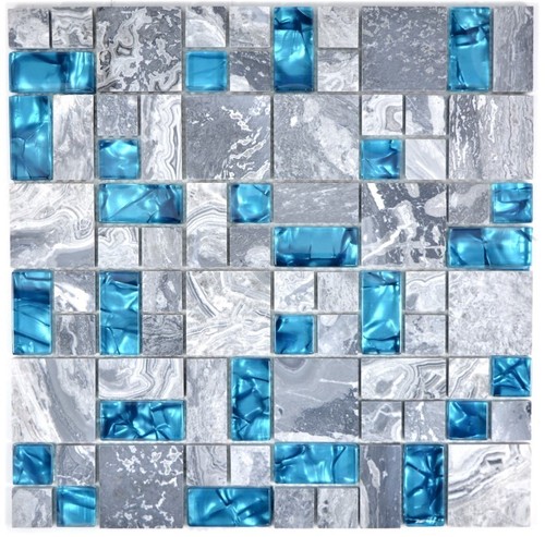 Mosaikfliese grau blau