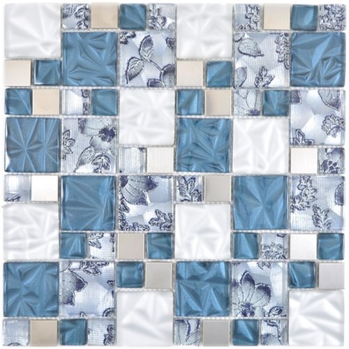 Glasmosaik mosaikfliesen stahl - mosaikfliesen,