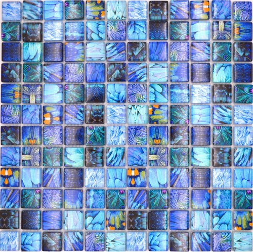 Glasmosaik mosaikfliese blau - glasmosaik,