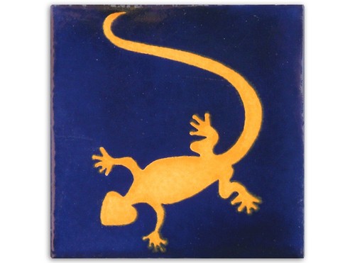 Handbemalte fliese gecko - fliese, "gecko